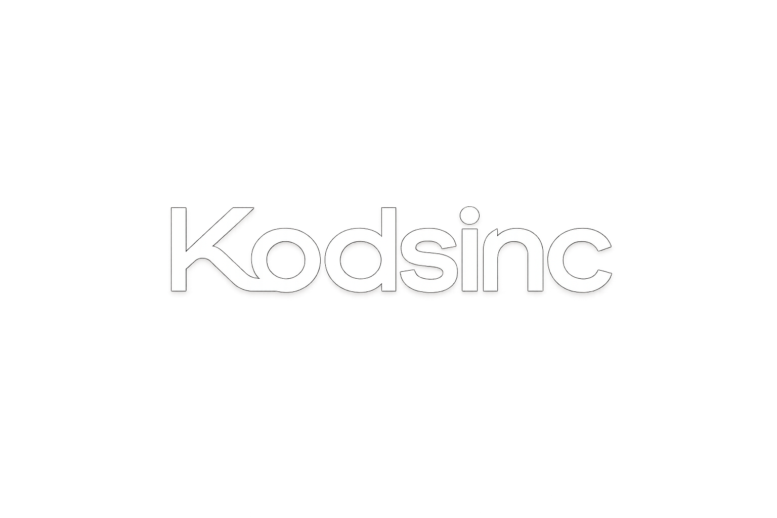 Kodsinc flowing A logo in white