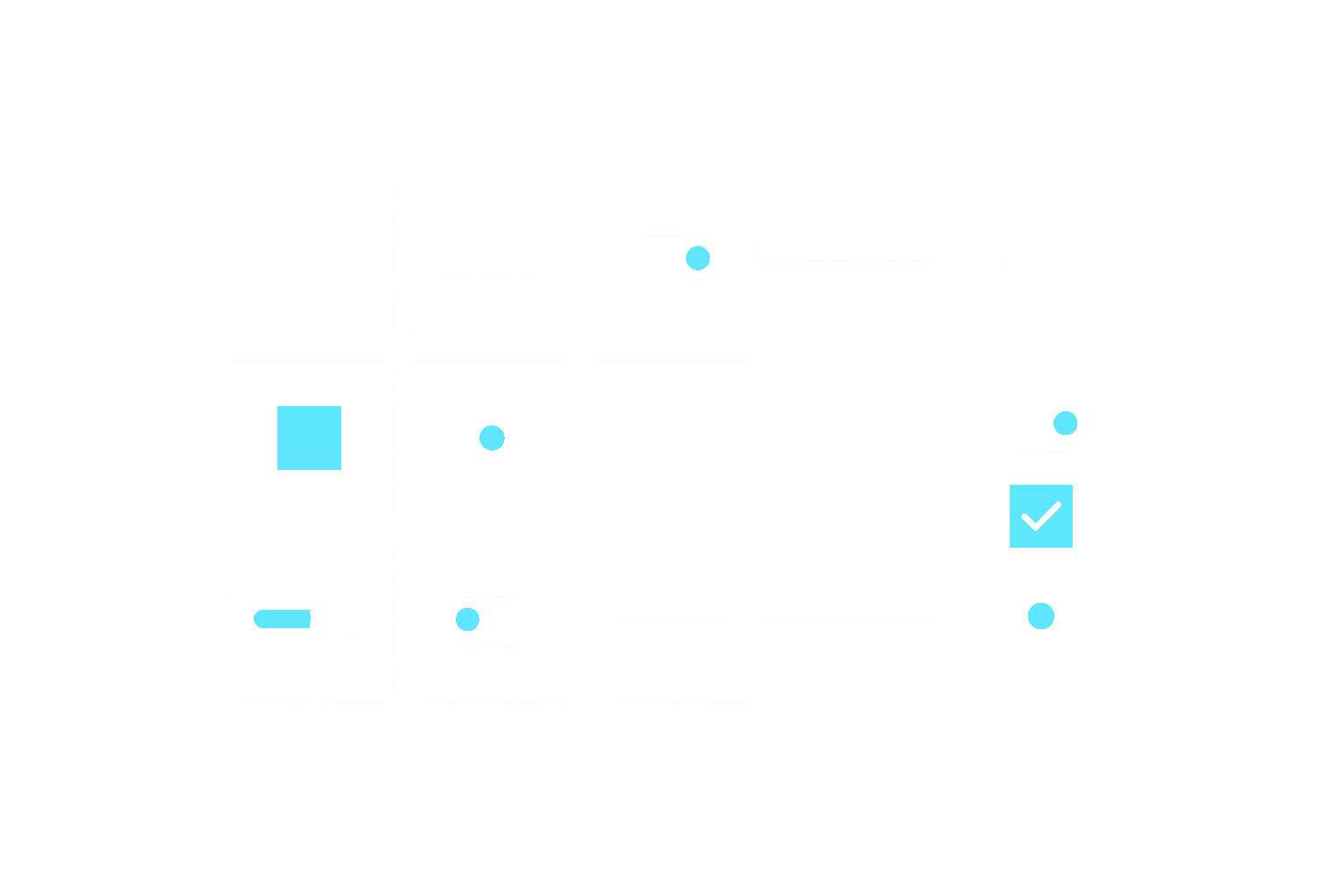 Product design workspace with components, tokens, and connected mobile flows